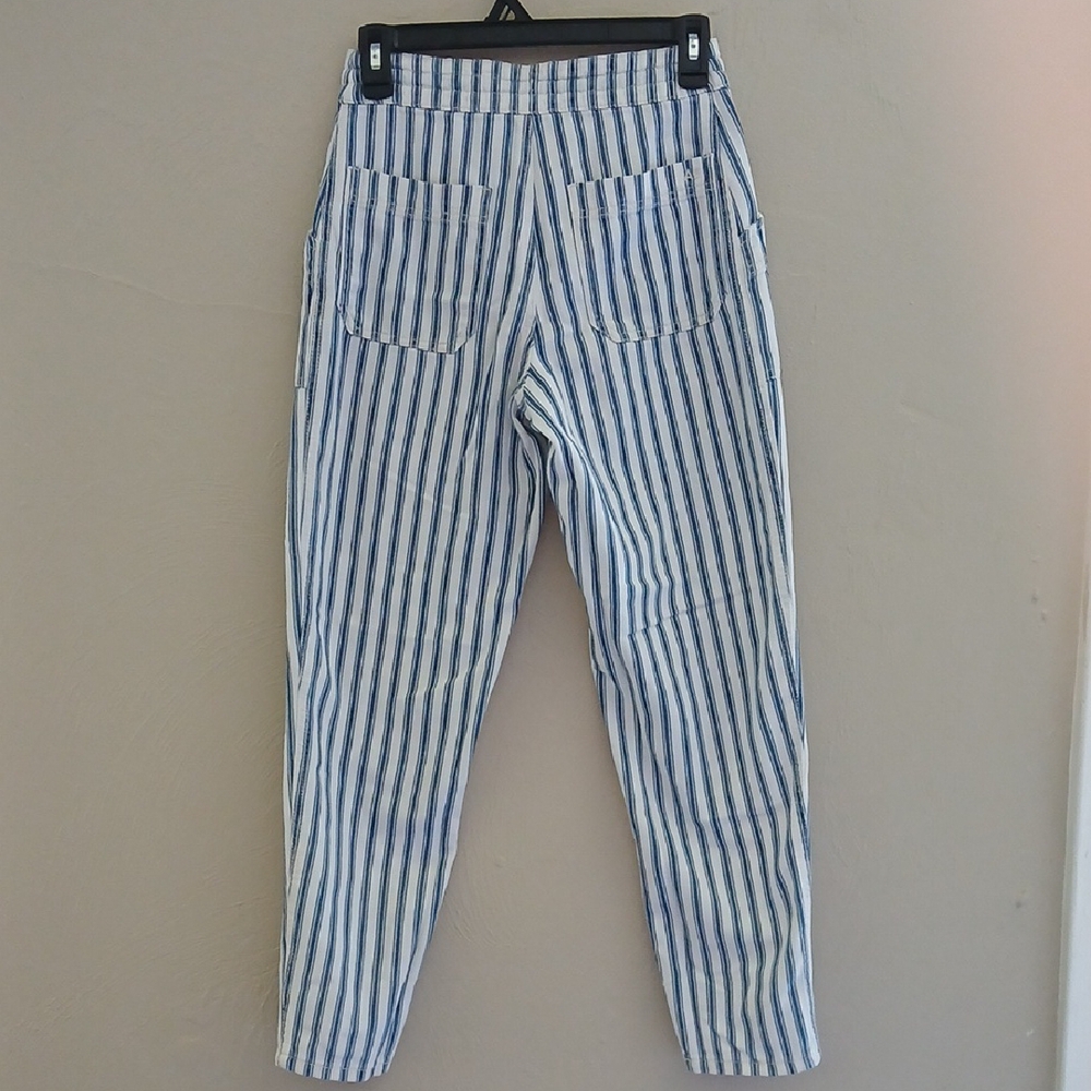 American Eagle Outfitters Blue and White Straight‎ Leg Pants Size 0 - Picture 4 of 8